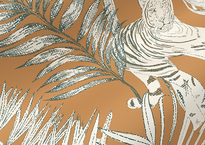 Tropical Wildcats, Mandarin - Roller Blind - Image 4